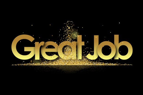 Great job with sparkling gold confetti