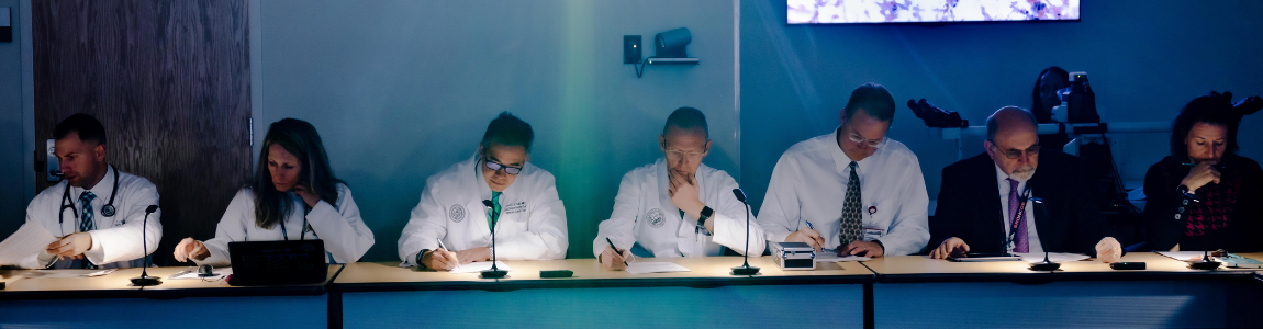 Panel of doctors sitting at a table