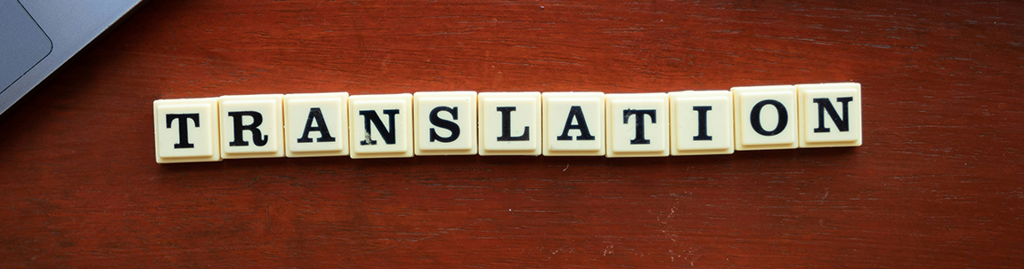 alphabet blocks spell out 'translation'