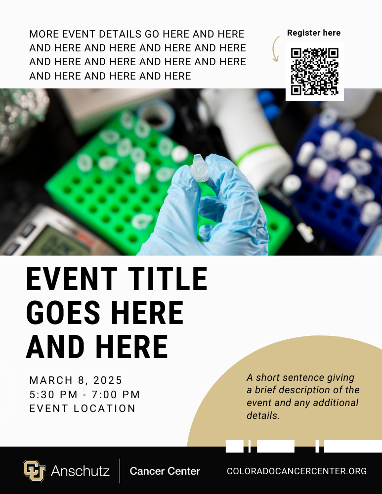 black white and gold sample flyer for cancer center - version 1