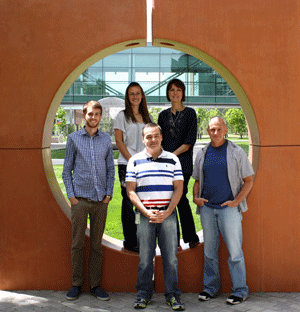 Front (L-R): Michael Olmstead, David H. Wagner, PhD, Dan Waid Back:: Jessica Carter, Gisela Vaitaitis.