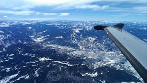 Ariel image of mountains from a plane