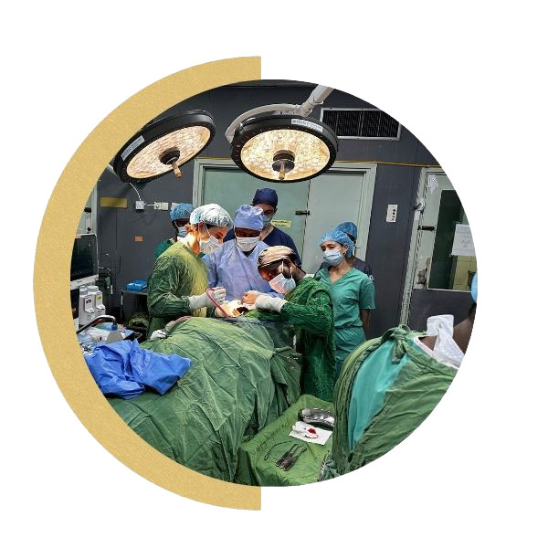 Physicians working in the operating room in Tanzania