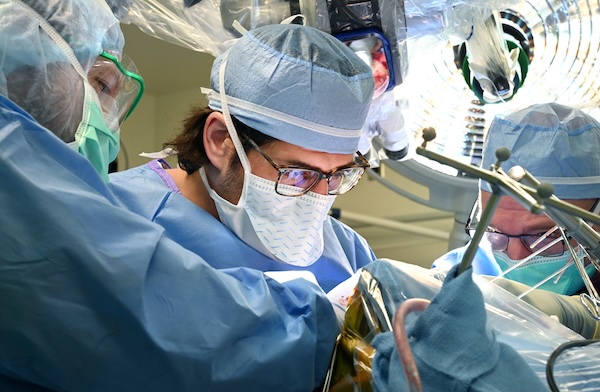 Surgeon operating in the OR