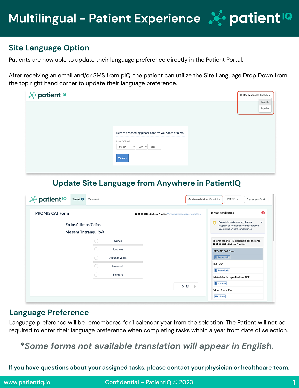 Multilingual - English - Patient