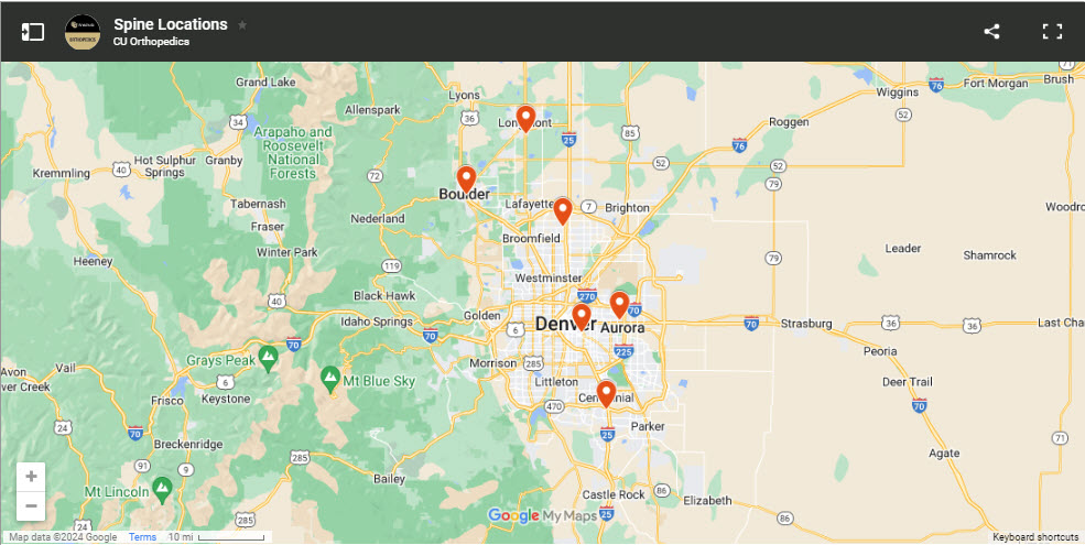 Spine Locations, Department of Orthopedics