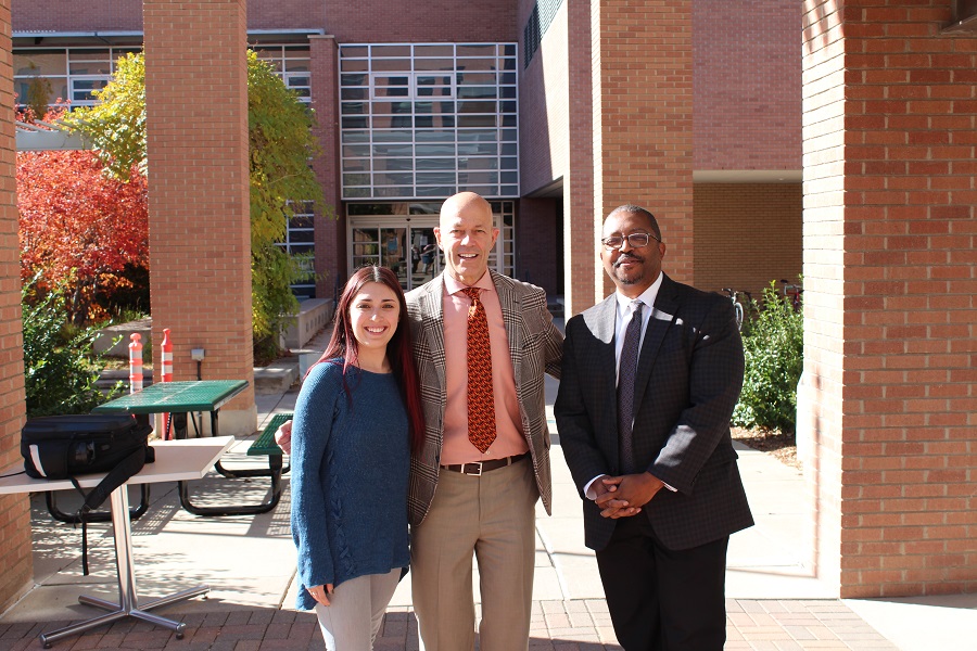 Photo of Roger Herr, Michael Harris-Love, and Aryssara Bryndzia