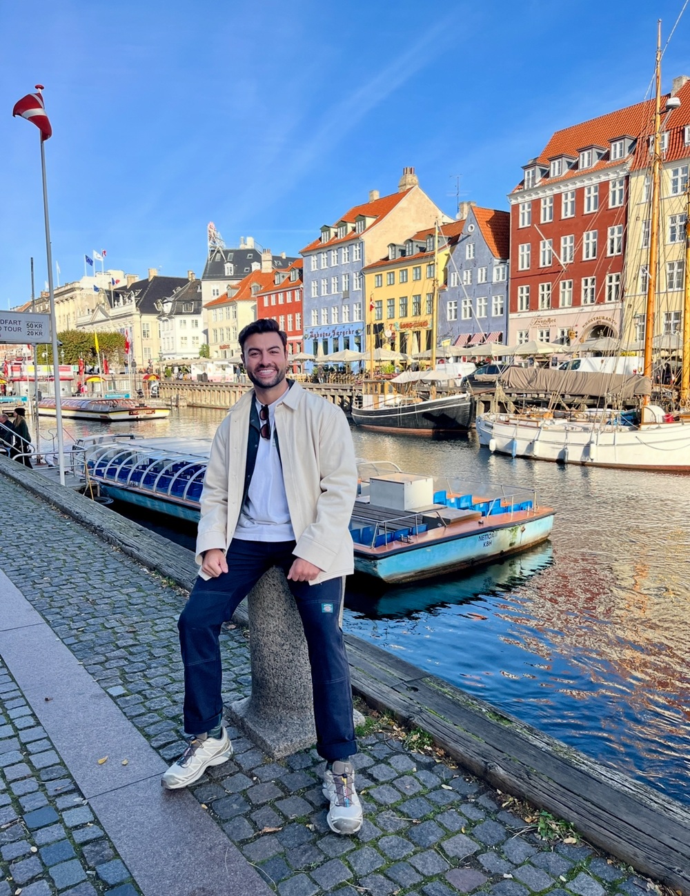 Dr. Corbier de Lara next to a canal.