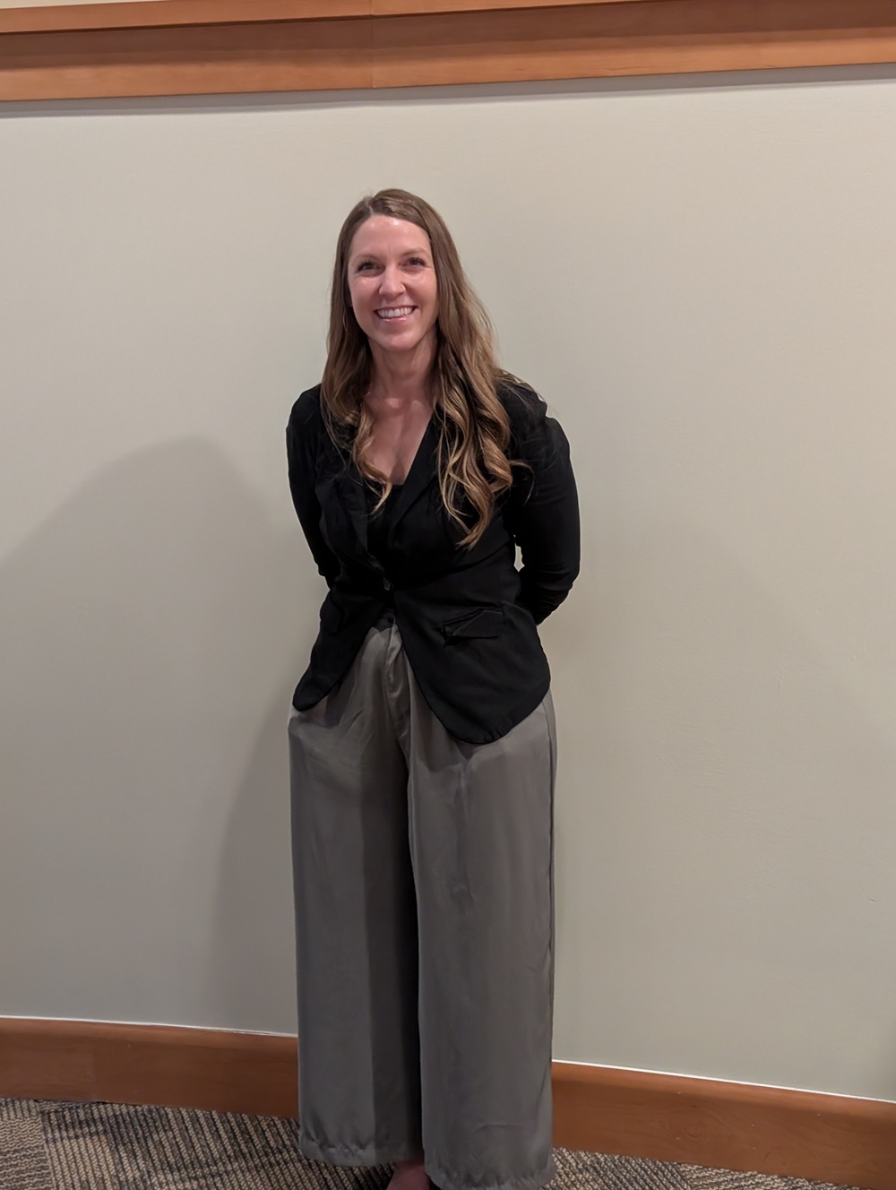 Photo of Dr. Scheierman before her presentation at Gersten Day 2025.