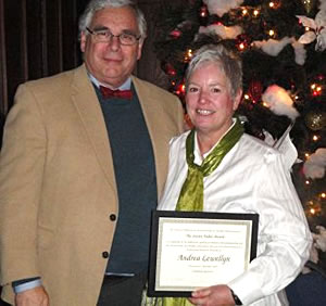 Andrea Lewellyn receiving the Steven Fadul Award