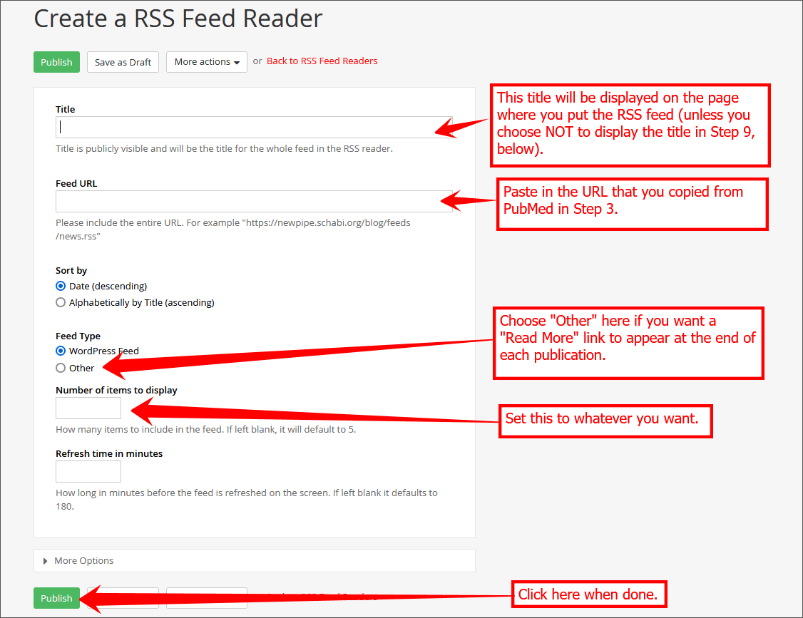 PubMed RSS Feed -- Step 6