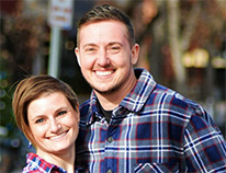 couple wearing plaid shirts