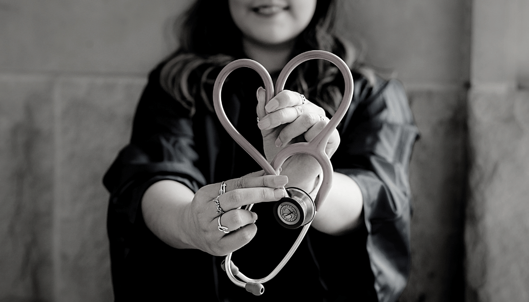 Heart Stes Card Size BW