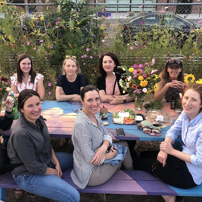 Fellows at picnic table