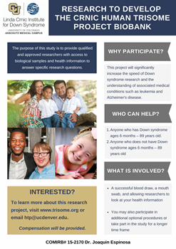 Human Trisome Project Biobank Flyer