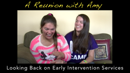 Amy and twin sister Meg sit together.