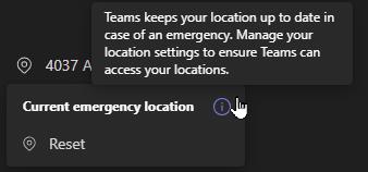 Screenshot of the message prompting users to verify their address in Teams Calling. 